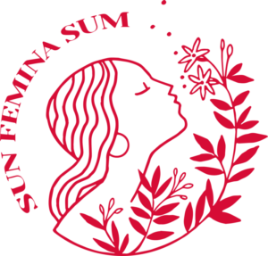 Logo rond framboise Marjolaine Logo sunfeminasum olfaction conte olfactif odeur féminité logo
